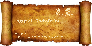 Magyari Radvány névjegykártya